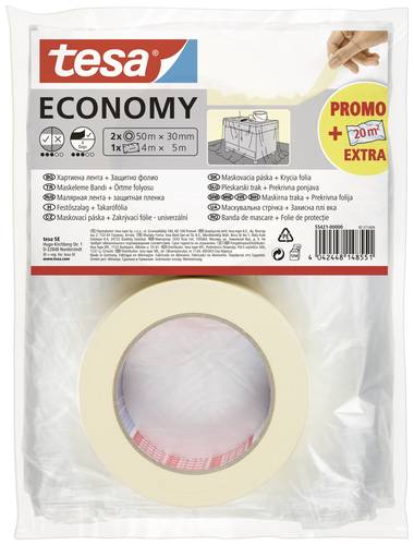 Tesa Economy 55421-00000-05 Malerabdeckband Weiß 1 Set von Tesa