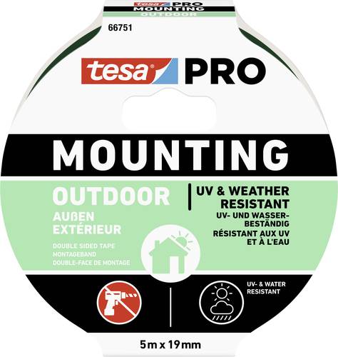 Tesa Mounting PRO Outdoor 66751-00001-00 Montageband Transparent (L x B) 5m x 19mm 1St. von Tesa