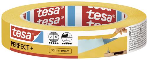 Tesa Perfect+ 56536-00000-00 Malerabdeckband Gelb (L x B) 50m x 19mm 1St. von Tesa