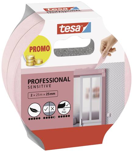 Tesa Professional Sensitive 56267-00000-01 Malerabdeckband Rosa (L x B) 50m x 25mm 2St. von Tesa