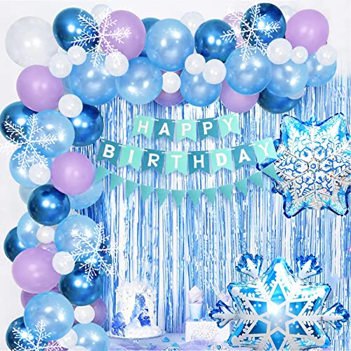 Teselife Frozen Geburtstagsdeko Dekorationen Mädchen, Frozen Schneeflocke Luftballons Set Blau Weiß Prinzessin Geburtstags Party Luftballons mit Schneeflocke Geburtstags Banner Quasten Teselife Frozen Geburtstagsdeko Dekorationen Mädchen, Frozen Schneeflocke Luftballons Set Blau Weiß Prinzessin Geburtstags Party Luftballons mit Schneeflocke Geburtstags Banner Quasten von Teselife