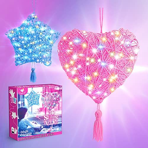 Tesoyzii Basteln Mädchen 8 9 10 11 12 Jahre, Geschenk Mädchen 8-12 Jahre 3D String Art Kit Spielzeug ab 8-12 Jahre Mädchen 8-12 Jahre Geschenkideen Bastelset für Kinder Geburtstags Geschenk von Tesoyzii