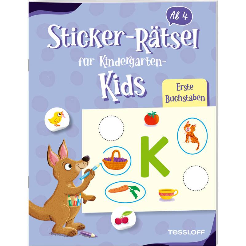 Sticker-Rätsel für Kindergarten-Kids. Erste Buchstaben von Tessloff Verlag Ragnar Tessloff GmbH & Co. KG