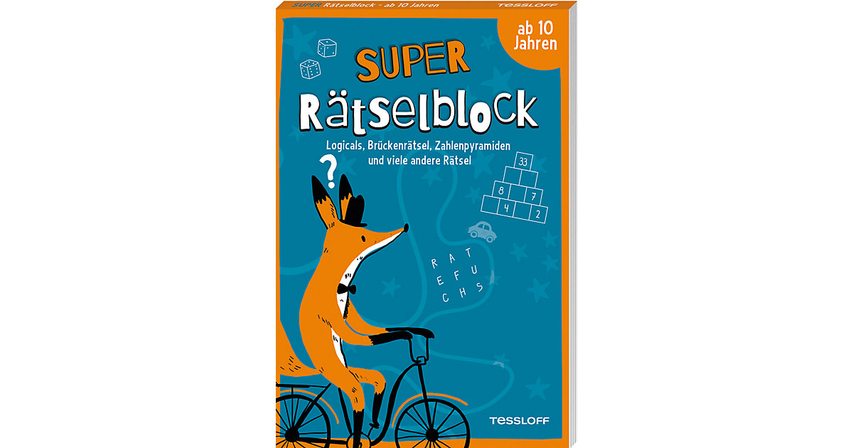 Buch - Super Rätselblock ab 10 Jahren.Logicals, Brückenrätsel, Zahlenpyramiden und viele andere Rätsel von Tessloff Verlag