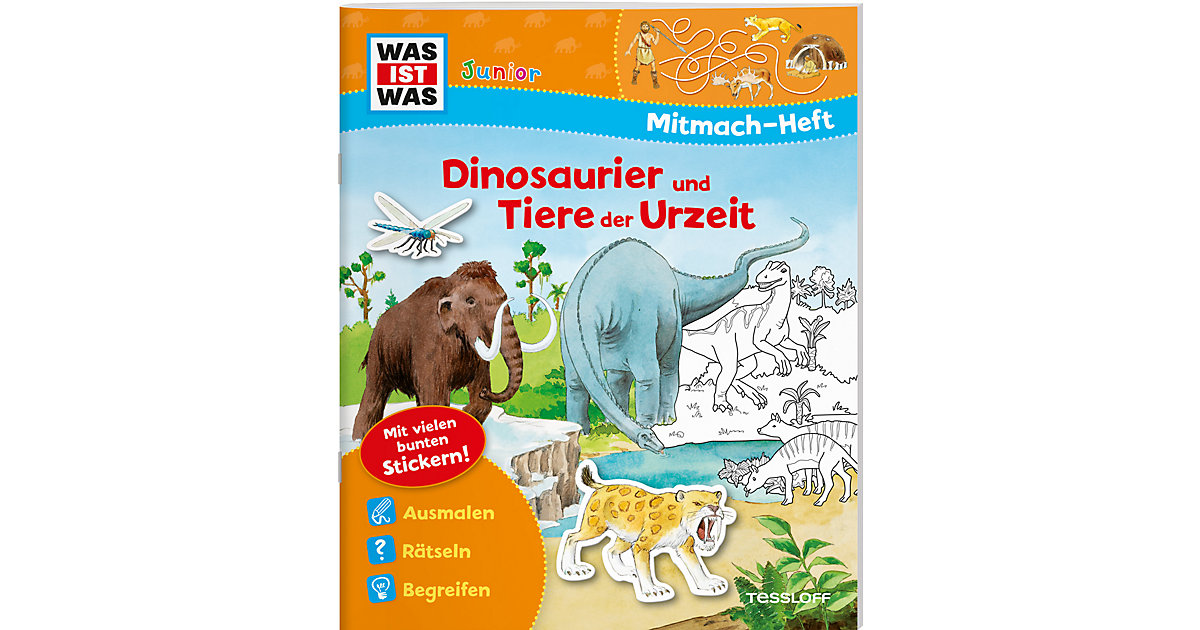 Buch - WAS IST WAS Junior: Dinosaurier und Tiere der Urzeit, Mitmach-Heft von Tessloff Verlag