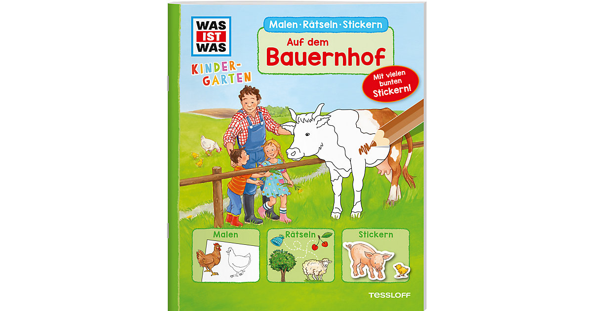 Buch - WAS IST WAS Kindergarten: Malen, Rätseln, Stickern - Auf dem Bauernhof von Tessloff Verlag