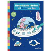 TESSLOFF 378864158 Malen Rätseln Stickern mit Elefant und Hase von Tessloff