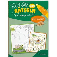 TESSLOFF 378864753 Malen und Rätseln für Kindergartenkinder. Dinosaurier von Tessloff