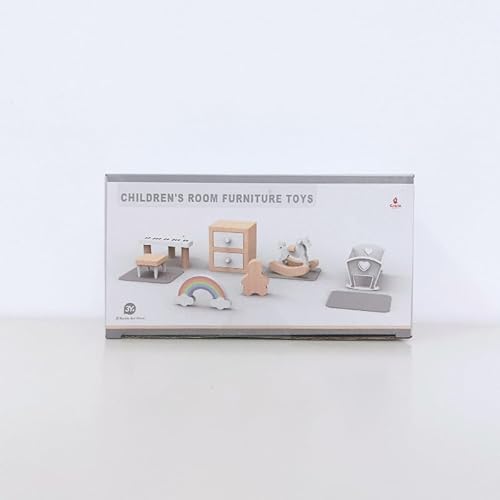 10 Stück Miniatur Puppenhaus Klavier Hocker Simulative Piano Modell Babybett Dekoration Holzmöbel Zubehör Mini Ornament Haus Möbel Set Deko,einschließlich Kabinett,Wiege,Schaukelpferd,Stuhl,Regenbogen von Tesyeux