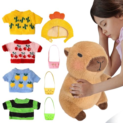 Capybara Plüschtier, Capybara – ultraweiche Anziehpuppen, 9 Zoll, Heimdekoration in Form von Plüschtieren, realistische Plüschtiere für von Tewzafiya