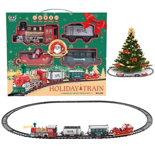 Elektrische Zugstrecke, Spielzeugzug Set für - Weihnachtszugmodell mit Licht und | Cargo Car Railway Tracks, elektrische Lokomotive für Kinder Elektrische Zugstrecke, Spielzeugzug Set für - Weihnachtszugmodell mit Licht und | Cargo Car Railway Tracks, elektrische Lokomotive für Kinder von Tewzafiya