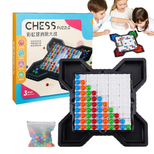 Intellektuelles Schachbrettspiel, Regenbogenperlenspiel | Buntes Ball Matching Desktop Game,Roman Puzzle Schachspielzeug Set für Kinder Erwachsene Mädchen Teenager Kinder 2-4 Spieler von Tewzafiya
