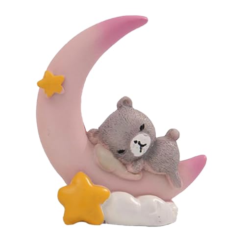 Süße Kuchen -Topper, Mondbärenkuchen -Topper,Desktop -Figuren | ative Tabletop Ornament, Kuchenation Mondbärskulptur für Heimtisch von Tewzafiya