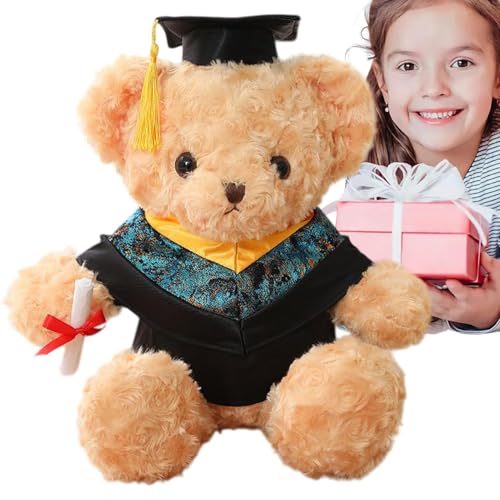 Tewzafiya Abschlussplüsch, ausgestopfter Abschlussbär - Sammlerpuppe Soft Throw Pillow | Graduation Plüschbär Stofftiere mit und Kleidung für Freunden Verwandte College High School Party von Tewzafiya