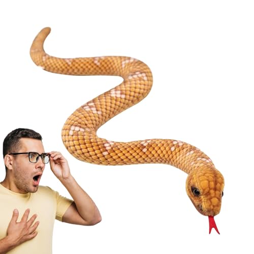 Tewzafiya Schlangengefüllte Tier, Stoffschlange, Party Cobra Streichprops, 39 Zoll ausgestopfte gefälschte Schlange Plüsch großes Cobra -Spielzeug Weihnachtsgeburtstag für Mädchen Kinder von Tewzafiya