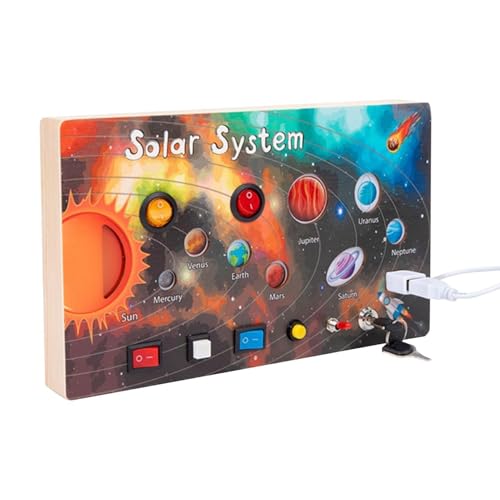 Tewzafiya Solar -System -Board, Kids Sensory Board | Buntes Kinder Lernen Board Outer Space - Reisespiele Lernspielzeug, Auge-Hand-Koordinationstool für Mädchen von Tewzafiya