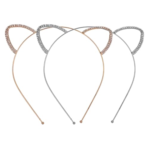 Tewzafiya Tier Ohren Stirnband, Katzenohren Stirnband Kinder - Glitzer -Strass -Reifen Metallstirnband | Modische Kopfspeise Haarzubehör, Tierhaarband Foto Requisiten für Frauen Mädchen von Tewzafiya