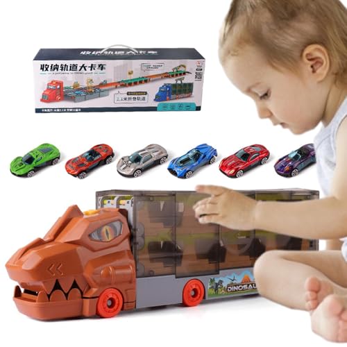 Transport-Dinosaurier-LKW, Dinosaurier-Autotransport | Faltlagerung Rennstreckenverformung - Spielzeug für Trägerfahrzeuge, Transport-Träger-LKW, Dinosaurier-Spielzeug für Kinder, Kleinkinder Transport-Dinosaurier-LKW, Dinosaurier-Autotransport | Faltlagerung Rennstreckenverformung - Spielzeug für Trägerfahrzeuge, Transport-Träger-LKW, Dinosaurier-Spielzeug für Kinder, Kleinkinder von Tewzafiya