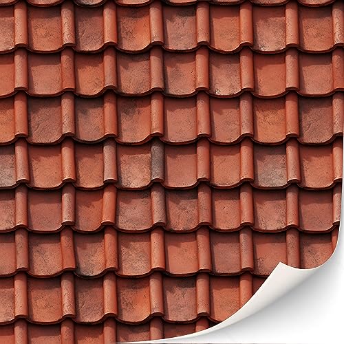 3 Blatt Selbstklebende Dachziegel und Dachschindeln für Puppenhäuser Maßstab 1:12 (Dachsteine Ton 1) von TexturKontor
