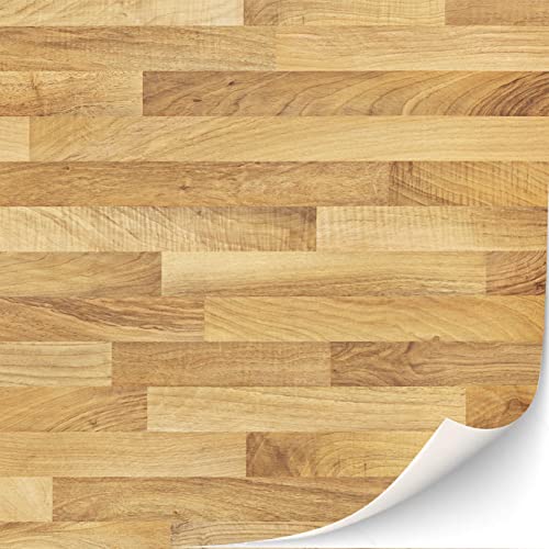 TexturKontor 3 Blatt Selbstklebender Fußbodenbelag für Puppenhäuser Maßstab 1:12 (Eichenholz) von TexturKontor
