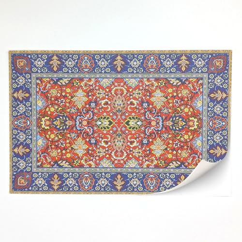 Selbstklebender Teppich mit echter Textilstruktur für Puppenhäuser Maßstab 1:12 (Orientalischer Teppich blau 1) von TexturKontor