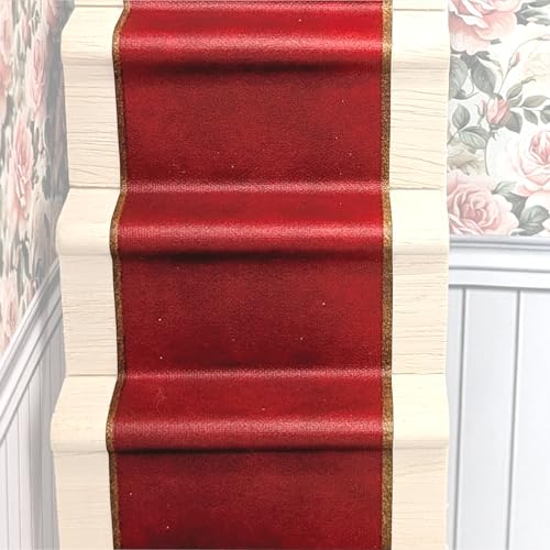 Selbstklebender Teppich mit echter Textilstruktur für Puppenhäuser Maßstab 1:12 (Roter Teppich) von TexturKontor