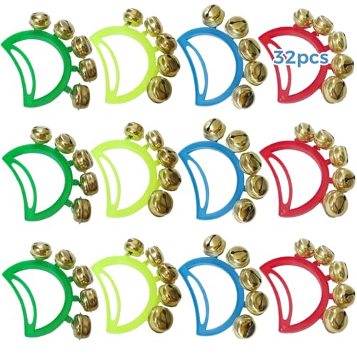 32 bunte Handglocken, Musikinstrumente, Glöckchen für Kinder und Erwachsene, hervorragend für Partys und Musiksitzungen 32 bunte Handglocken, Musikinstrumente, Glöckchen für Kinder und Erwachsene, hervorragend für Partys und Musiksitzungen von Texvora