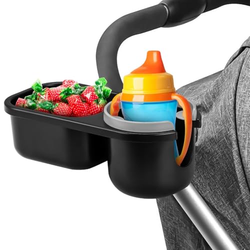 Kinderwagen-Tablett & Getränkehalter mit 360-Grad-Klemme, universelle Passform, rutschfestes Design für einfache Verwendung Kinderwagen-Tablett & Getränkehalter mit 360-Grad-Klemme, universelle Passform, rutschfestes Design für einfache Verwendung von Texvora