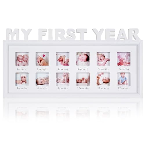 My First Year Bilderrahmen - 12-Monats-Andenken für Neugeborene, Weiß My First Year Bilderrahmen - 12-Monats-Andenken für Neugeborene, Weiß von Texvora