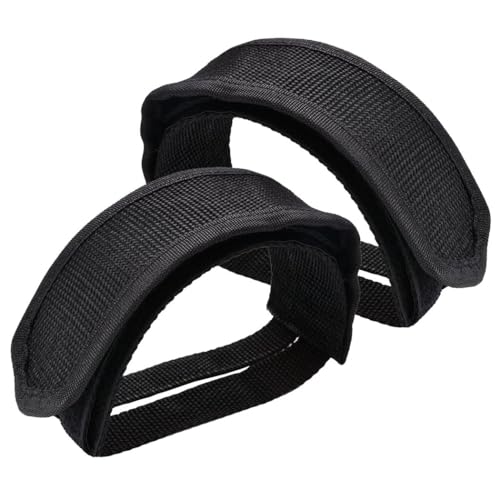 Set mit 2 vormontierten Pedalriemen für Fixed Gear & BMX Bikes (schwarz) von Texvora