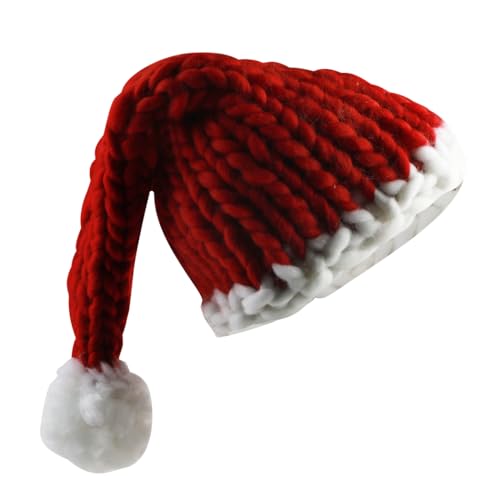 Texvora Weihnachtsmütze aus Wolle mit Pompon für Erwachsene, lange Weihnachtsmannmütze Texvora Weihnachtsmütze aus Wolle mit Pompon für Erwachsene, lange Weihnachtsmannmütze von Texvora