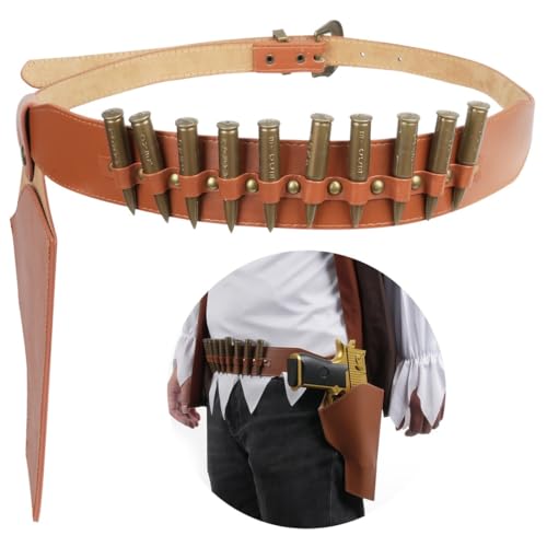 Western-Cowboy-Gürtel aus PU-Leder mit Holster und Spielzeugkugeln für Maskeraden und Halloween Western-Cowboy-Gürtel aus PU-Leder mit Holster und Spielzeugkugeln für Maskeraden und Halloween von Texvora
