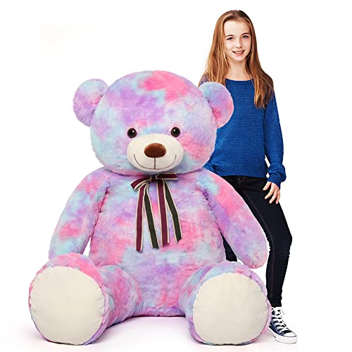 Tezituor Großer Teddybär, 132 cm, riesiger Plüschtier, Regenbogen-Violett, weiches Geschenk für Valentinstag, Weihnachten, Geburtstag Tezituor Großer Teddybär, 132 cm, riesiger Plüschtier, Regenbogen-Violett, weiches Geschenk für Valentinstag, Weihnachten, Geburtstag von Tezituor