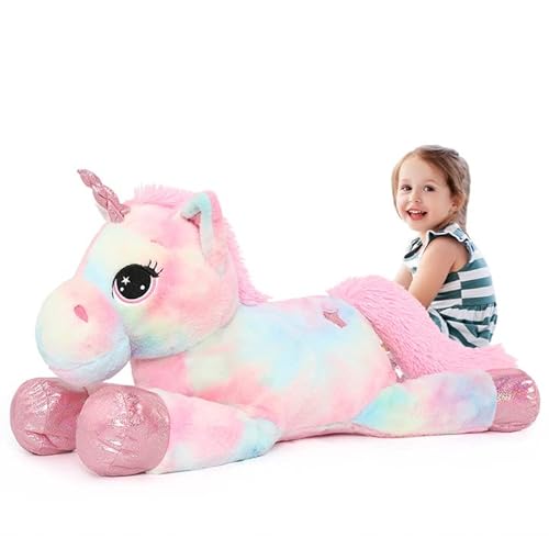 Tezituor Riesiges Einhorn-Plüschtier, 109,2 cm, Regenbogen-Rosa, gefülltes Einhorn-Spielzeug für Mädchen und Frauen, großes Einhorn-Plüsch-Geschenke für Valentinstag, Weihnachten, Geburtstag, Party Tezituor Riesiges Einhorn-Plüschtier, 109,2 cm, Regenbogen-Rosa, gefülltes Einhorn-Spielzeug für Mädchen und Frauen, großes Einhorn-Plüsch-Geschenke für Valentinstag, Weihnachten, Geburtstag, Party von Tezituor