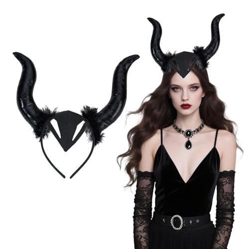 Tgsedr 1 x Haarreif mit Hörnern, Halloween-Haarband, Horn, Haarband, Halloween-Haarschmuck für Kostüm, Party, Verkleidung, Foto-Requisiten Tgsedr 1 x Haarreif mit Hörnern, Halloween-Haarband, Horn, Haarband, Halloween-Haarschmuck für Kostüm, Party, Verkleidung, Foto-Requisiten von Tgsedr