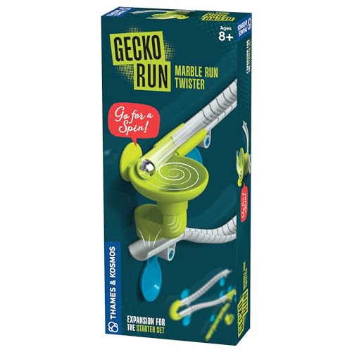 Gecko Run Kugelbahn Twister Erweiterungspaket von Thames & Kosmos - Extra-Stunt für vertikale Kugelbahn Starterset; schnelles, sauberes Setup mit rückstandsfreien Nano-Klebepads für stundenlanges von Thames & Kosmos