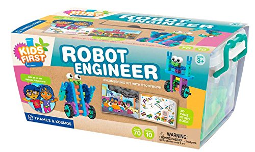 Thames & Kosmos , 567009, Kids First: Robot Engineer, Engineering Kit with A Storybook, 53 Pieces, 10 Different Models to Build, Ages 3+ von Thames & Kosmos