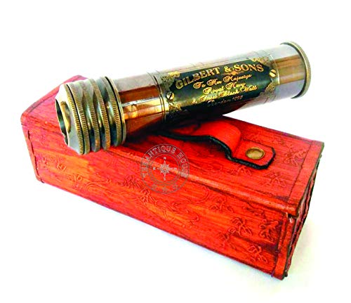 Nautisches Kaleidoskop aus Messing mit Sicherheitslederhülle, handgefertigtes Kaleidoskop, Kinder-Geschenk, Geburtstagsgeschenk, Geschenk für antiken Liebhaber, Arbeitskaleidoskop von THE ANTIQUE HOUSE