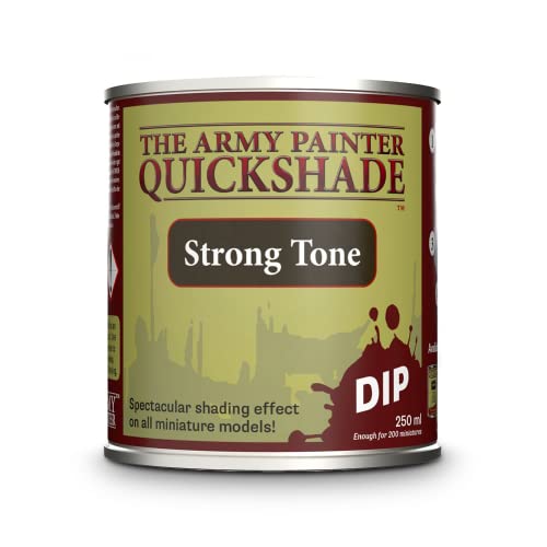 The Army Painter Quickshade Dip StrongTone, für schnellen Eintauchen und Schattieren ganzer Wargaming-Armeen, Öl-Wash für Miniaturfiguren, Tabletop-Rollenspiele oder Wargames, 250 ml (Dunkle Tönung) von The Army Painter