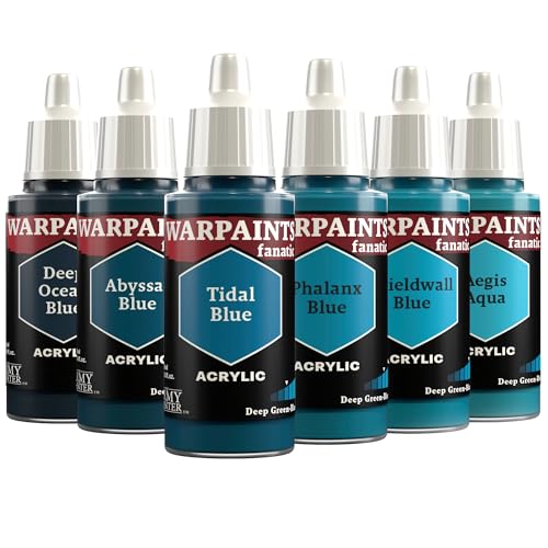The Army Painter, Warpaints Fanatic Flexible Triad: Deep Green-Blues, 6 x 18 ml Acrylfarbe, Miniatur-Hobbybemalung, Für Miniatur-Wargaming von The Army Painter