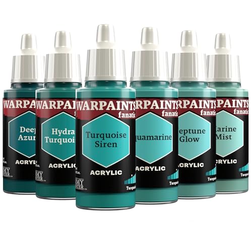 The Army Painter, Warpaints Fanatic Flexible Triad: Turquoises, 6 x 18 ml Acrylfarbe, Miniatur-Hobbybemalung, Für Miniatur-Wargaming von The Army Painter