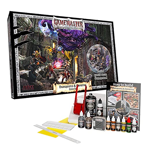 The Army Painter GameMaster Dungeons & Caverns Core Set, Dungeons And Dragons Terrain Plotter Zubehör Fur Warhammer 40k, 8 Flaschen Acrylfarbe, Xps Schaum, 3 Army Painter Pinsel & 1 Spray Primer von The Army Painter