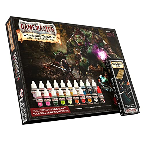 The Army Painter GameMaster Wandering Monsters Rollenspiel Acrylfarben Set - 20 Tropfflaschen 12ml Acryl Modellbau Farben Für DND, Warhammer 40k Und 1 Troll Tabletop Figuren Und 1 Grundierpinsel von The Army Painter