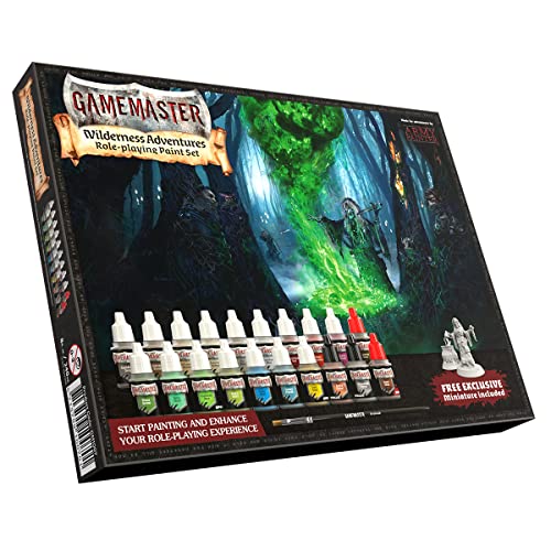 The Army Painter Gamemaster: Wilderness Adventures Farbset, 20 Tropfflaschen mit 12 ml Acrylfarbe für Miniaturen, 1 Trockenbürste, 1 Hexenminiatur für Tabletop-Rollenspiele Dungeons & Dragons The Army Painter Gamemaster: Wilderness Adventures Farbset, 20 Tropfflaschen mit 12 ml Acrylfarbe für Miniaturen, 1 Trockenbürste, 1 Hexenminiatur für Tabletop-Rollenspiele Dungeons & Dragons von The Army Painter
