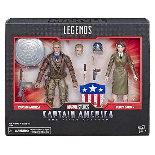 Marvel Legends Serie Captain America: The First Avenger, 15,2 cm Skala, Film-inspirierte Captain America & Peggy Carter, Sammelfigur, 2 Stück von Marvel