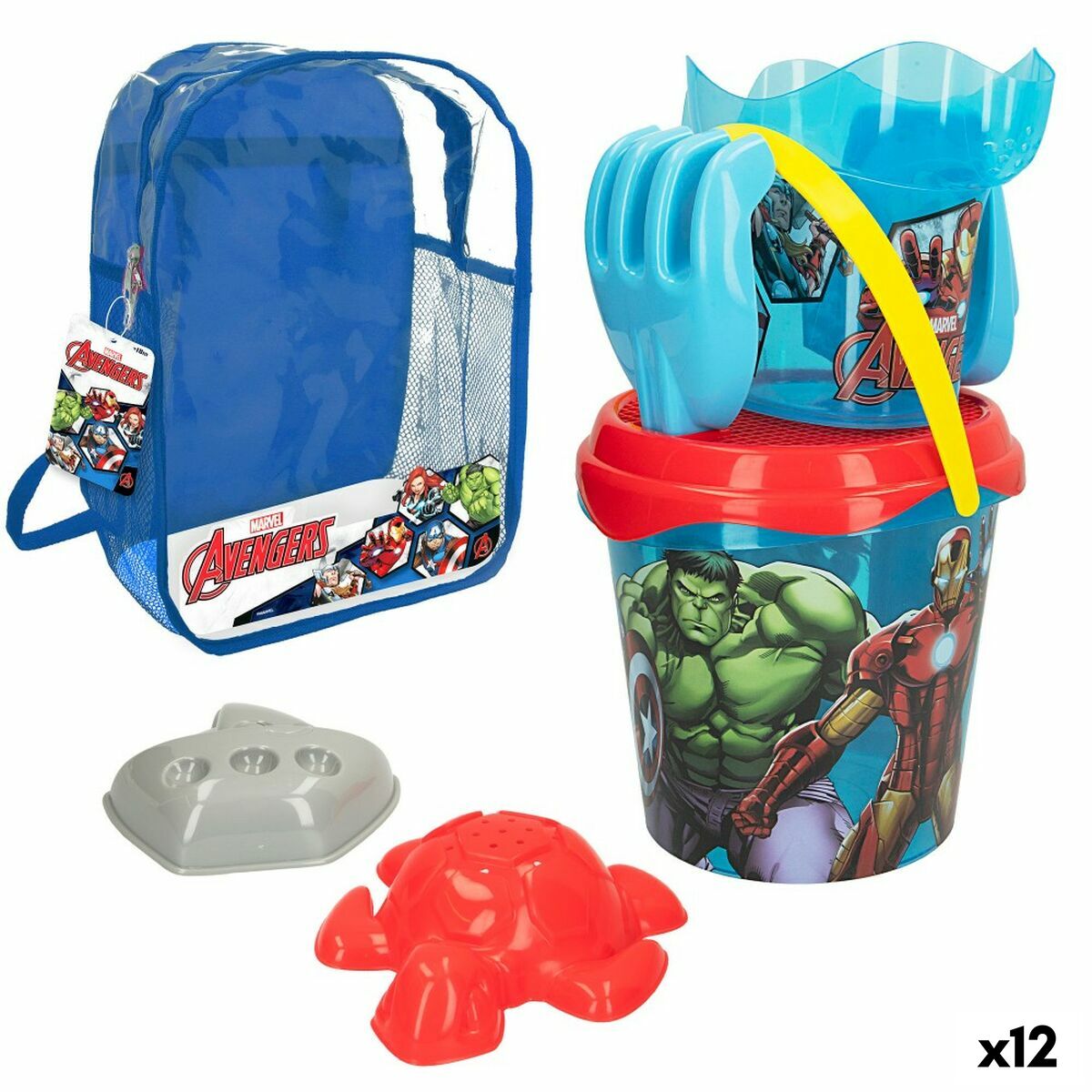 Strandspielzeuge-Set The Avengers Ø 18 cm Polypropylen (12 Stück) von The Avengers