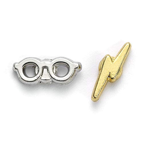 Harry Potter Blitz und Brille Frauen Ohrstecker-Set silberfarben von The Carat Shop