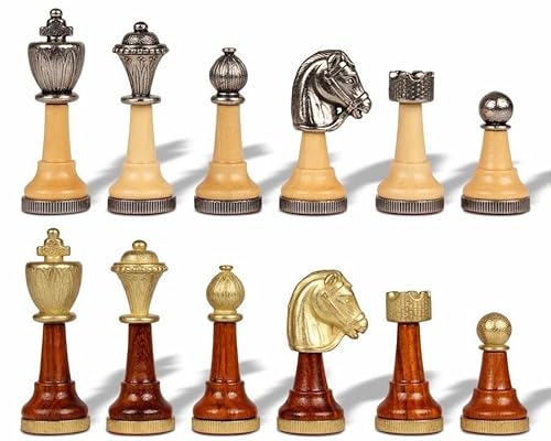 Italienisches Arabesque Staunton Schachset aus Metall und Holz von Italfama Italienisches Arabesque Staunton Schachset aus Metall und Holz von Italfama von The Chess Store