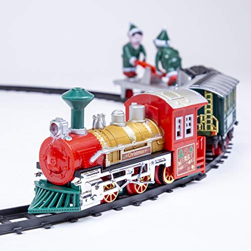 The Christmas Workshop Weihnachtszug-Set/Tanzender Elfenzug/Realistische Geräusche & Licht/Batteriebetrieben/Geschenk für Kinder von The Christmas Workshop