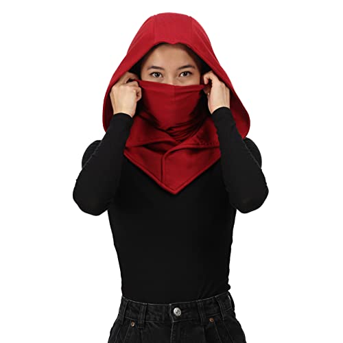 Assassin Hood Hoodie Kostüm Cowl Outfit Cosplay Gaming Reitbekleidung (Rot) von The Cosplay Company